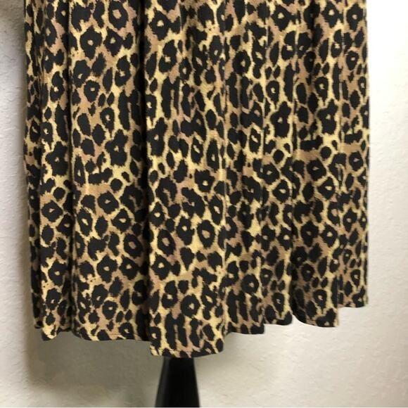 Anthropologie Maeve black brown tan mixed animal print dress size Small - Picture 4 of 14
